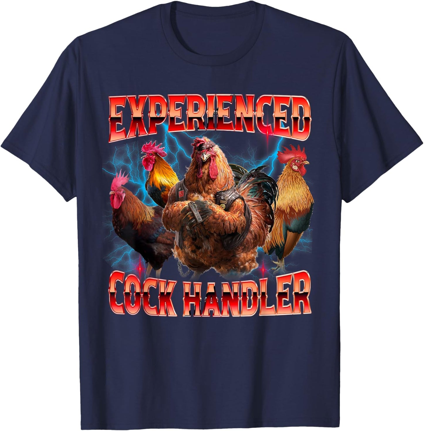 Funny Sayings For Adult Experienced cock handler Meme Dank T-Shirt - T-Shirt | Navy