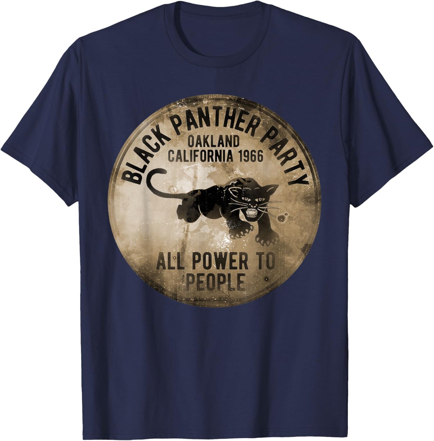 Vintage Oakland California 1966 Black Panther Party T-Shirt - T-Shirt | Navy