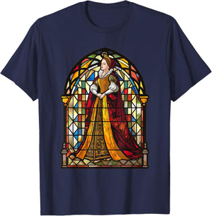 Mary Queen Of Scots Stained Glass T-Shirt - T-Shirt | Navy
