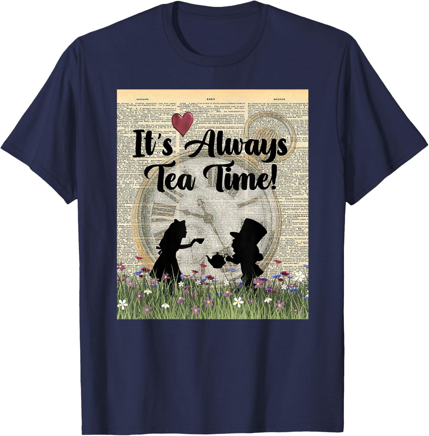 It's Always Tea Time! Alice & the Mad Hatter T-Shirt - T-Shirt | Navy
