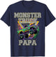 Monster Truck Papa Monster Truck Are My Jam Truck Lovers T-Shirt - T-Shirt | Navy