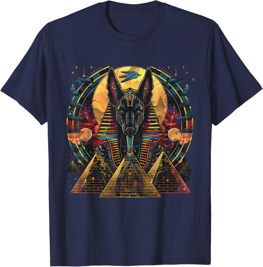 Ancient Egypt Mythology Egyptian God Anubis T-Shirt - T-Shirt | Navy