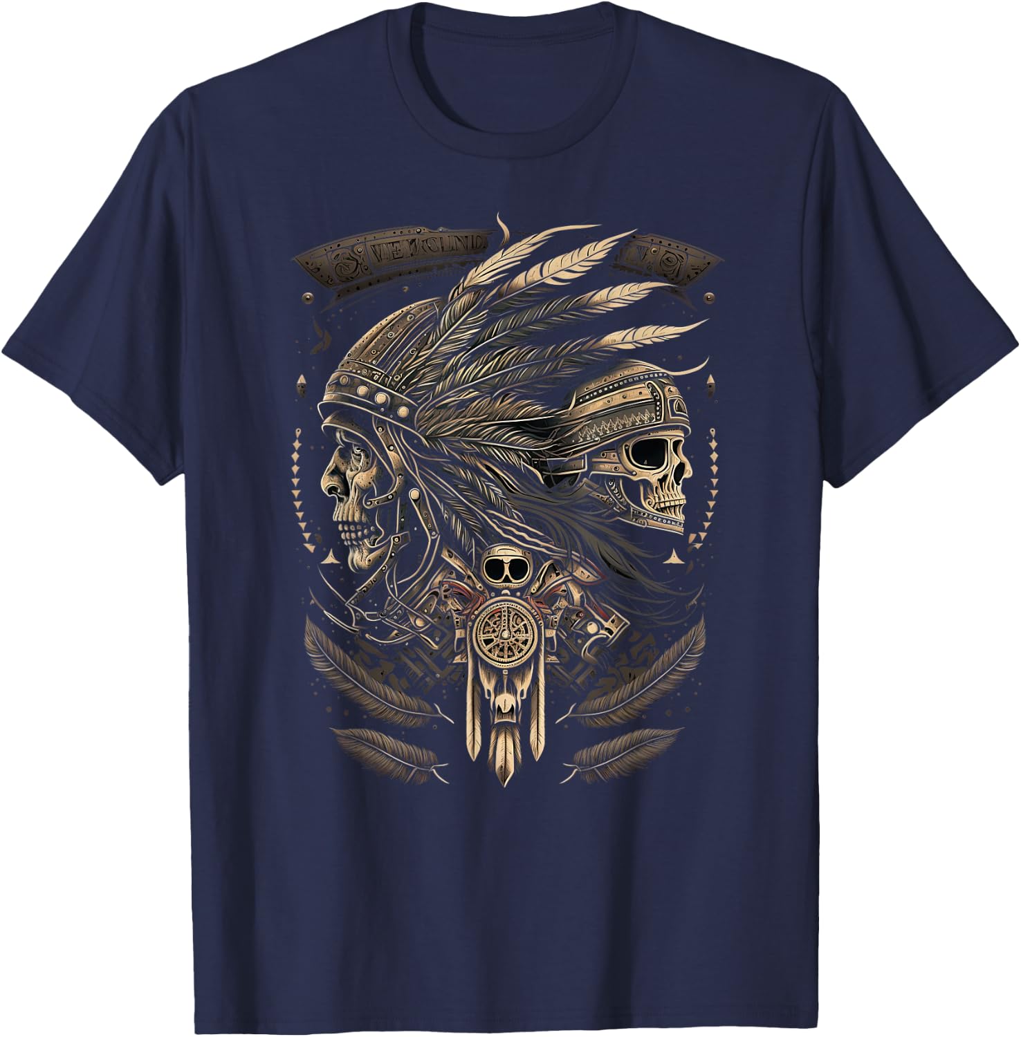 Native American bikes Motorcycle Indian Bikers old classic T-Shirt - T-Shirt | Navy
