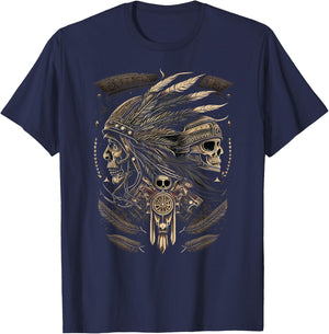 Native American bikes Motorcycle Indian Bikers old classic T-Shirt - T-Shirt | Navy