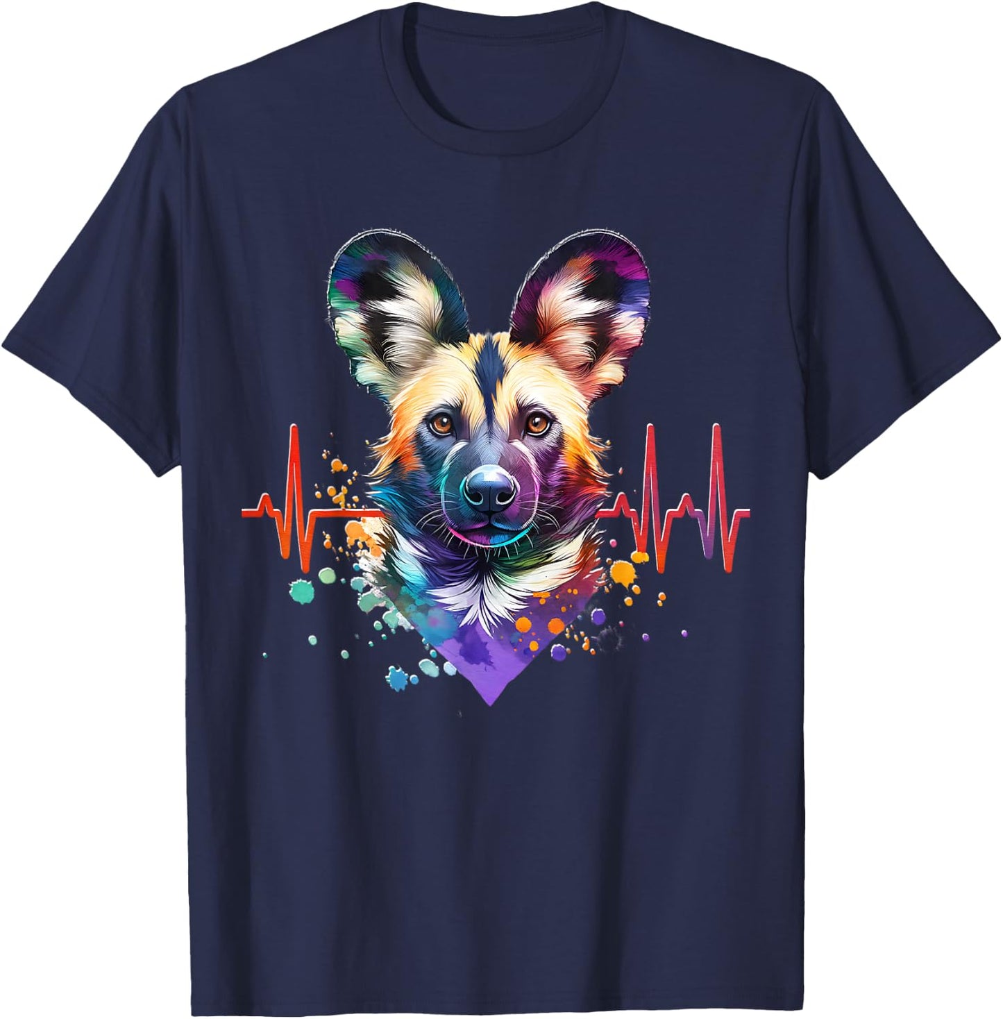 African Wild Dog Cardio African Wild Dog T-Shirt - T-Shirt | Navy