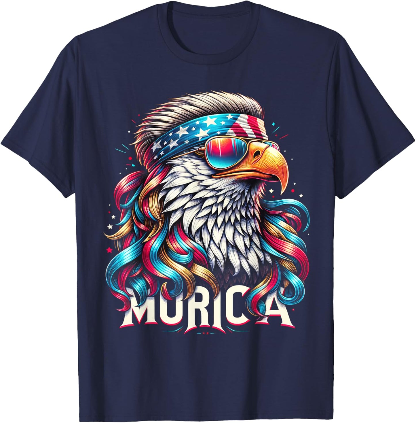 4th of July Patriotic Funny Eagle July 4th USA Murica Kids Men T-Shirt - T-Shirt | Navy