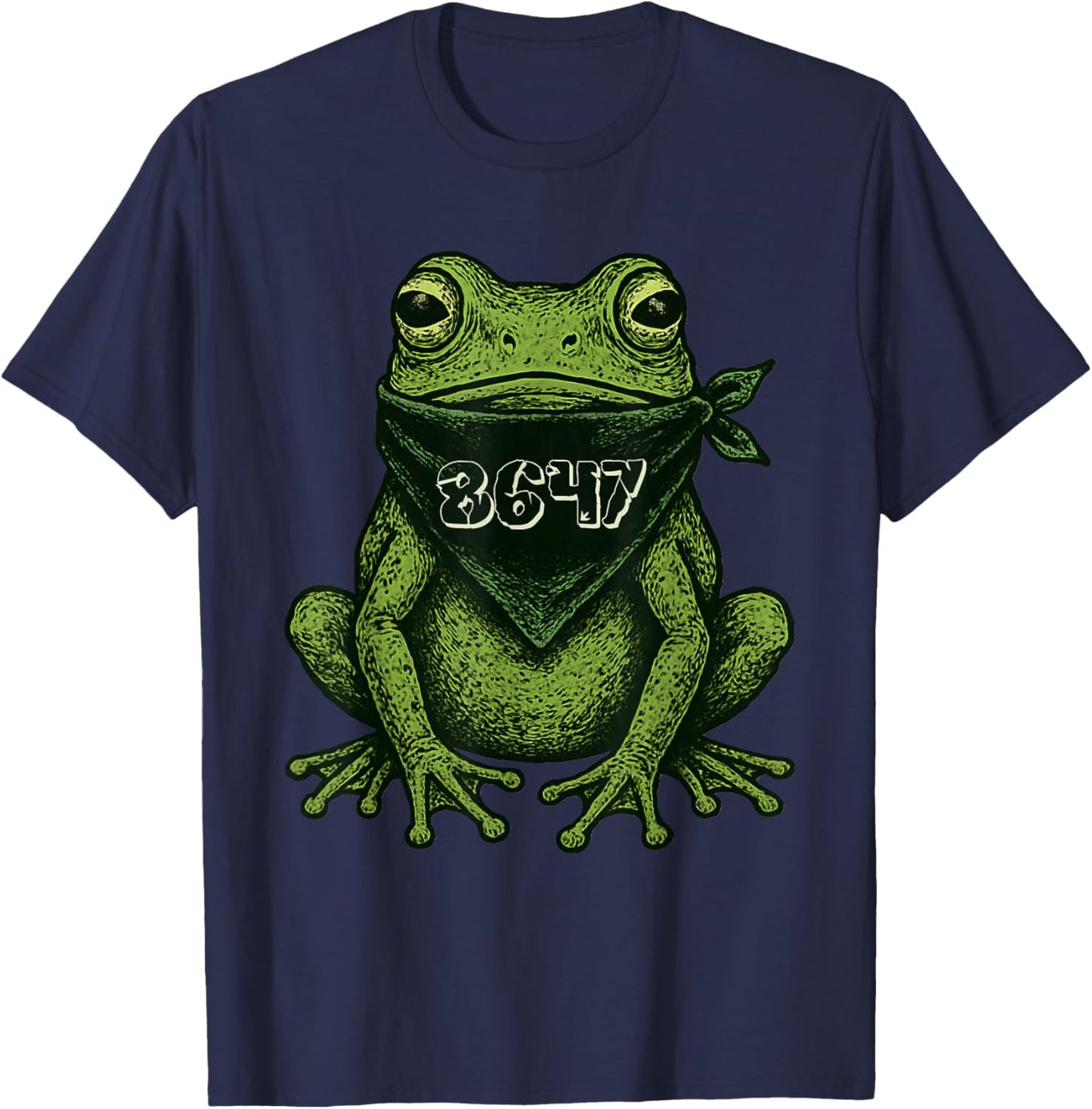 8647 Subtle Floral 86 47 Portland Frog Protest Resist Art T-Shirt - T-Shirt | Navy