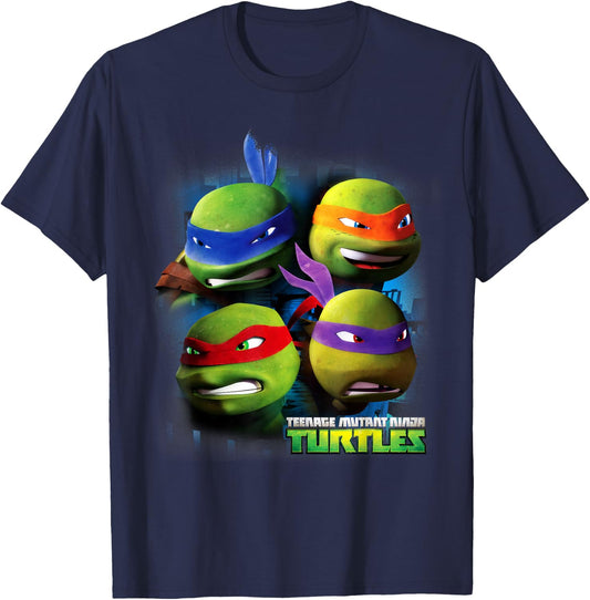 Teenage Mutant Ninja Turtles Large Character Heads T-Shirt - T-Shirt | Navy