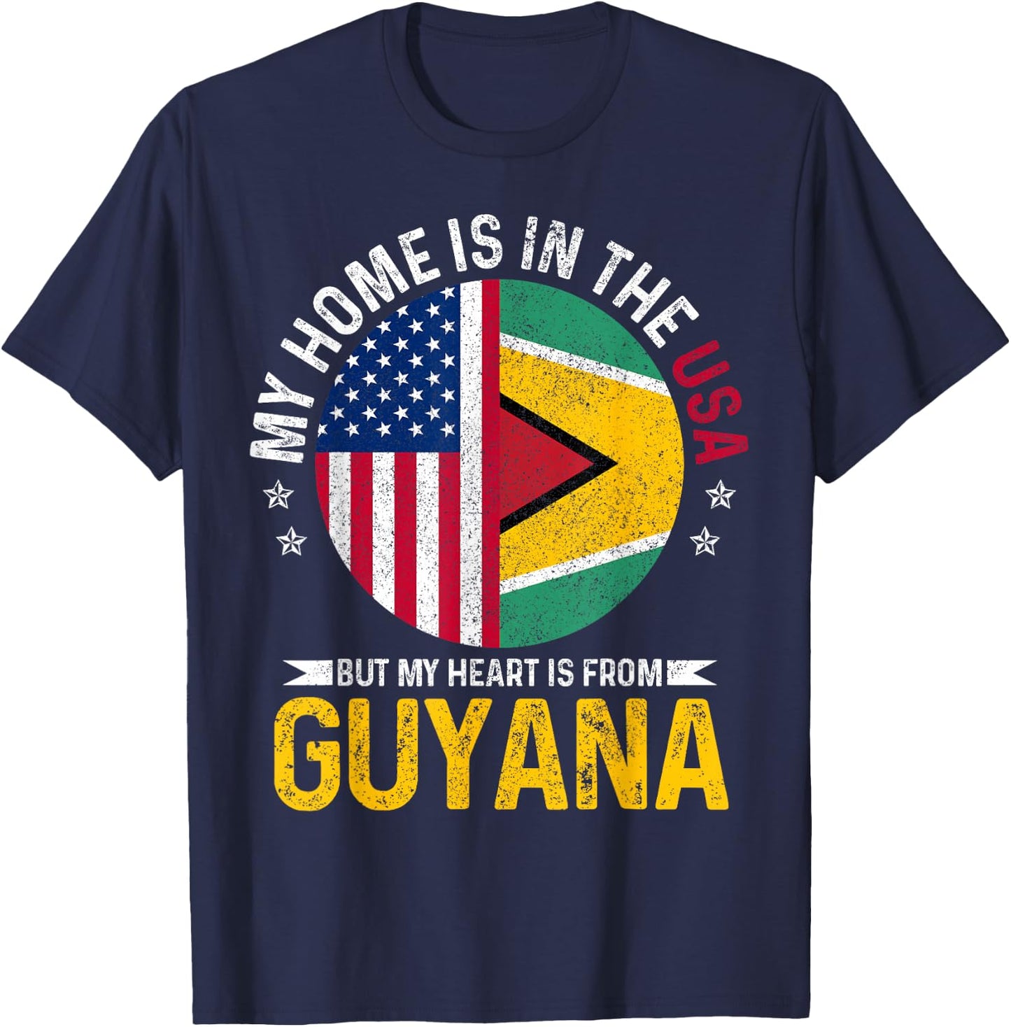 Guyanese American Flag Pride Guyana Patriotic T-Shirt - T-Shirt | Navy