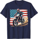 Dirt Bike American Flag Motocross Biker Men Boys Vintage USA T-Shirt - T-Shirt | Navy