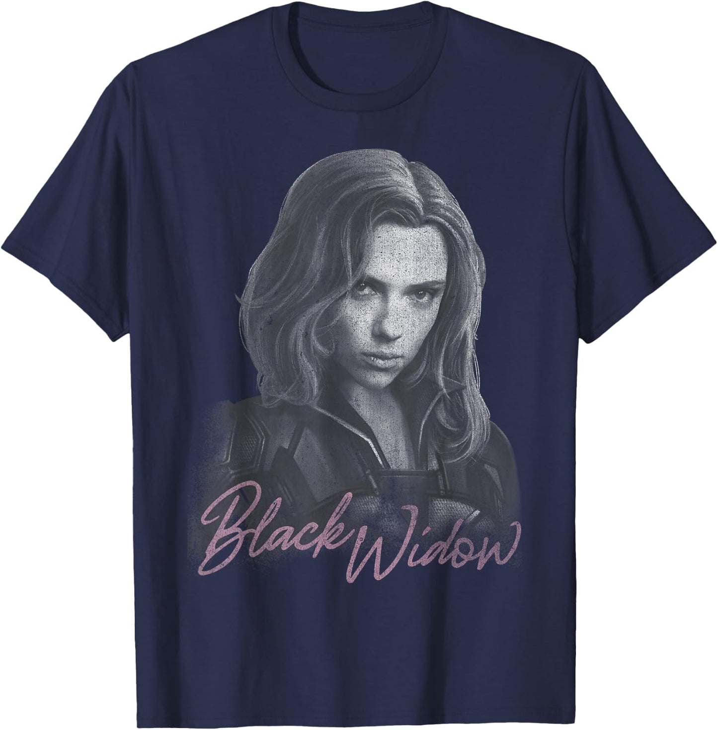 Marvel Black Widow Movie Monochromatic Portrait T-Shirt - T-Shirt | Navy