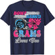 Burnouts or Bows Grams Loves You Gender Reveal Party T-Shirt - T-Shirt | Navy