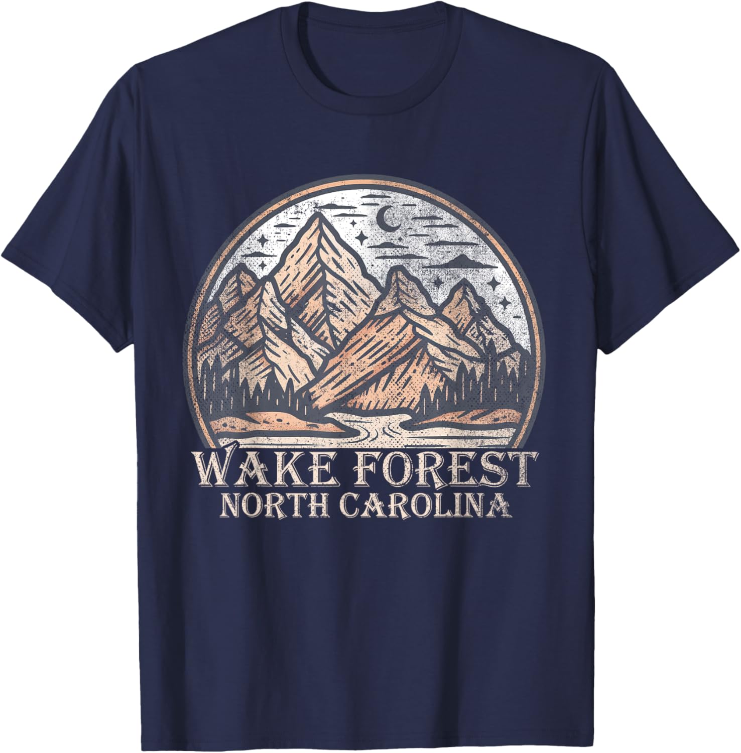 Wake Forest North Carolina NC | Outdoors T-Shirt - T-Shirt | Navy