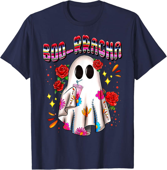 BOO-rracha Serape Ghost, Mexican Serape Ghost Halloween T-Shirt - T-Shirt | Navy