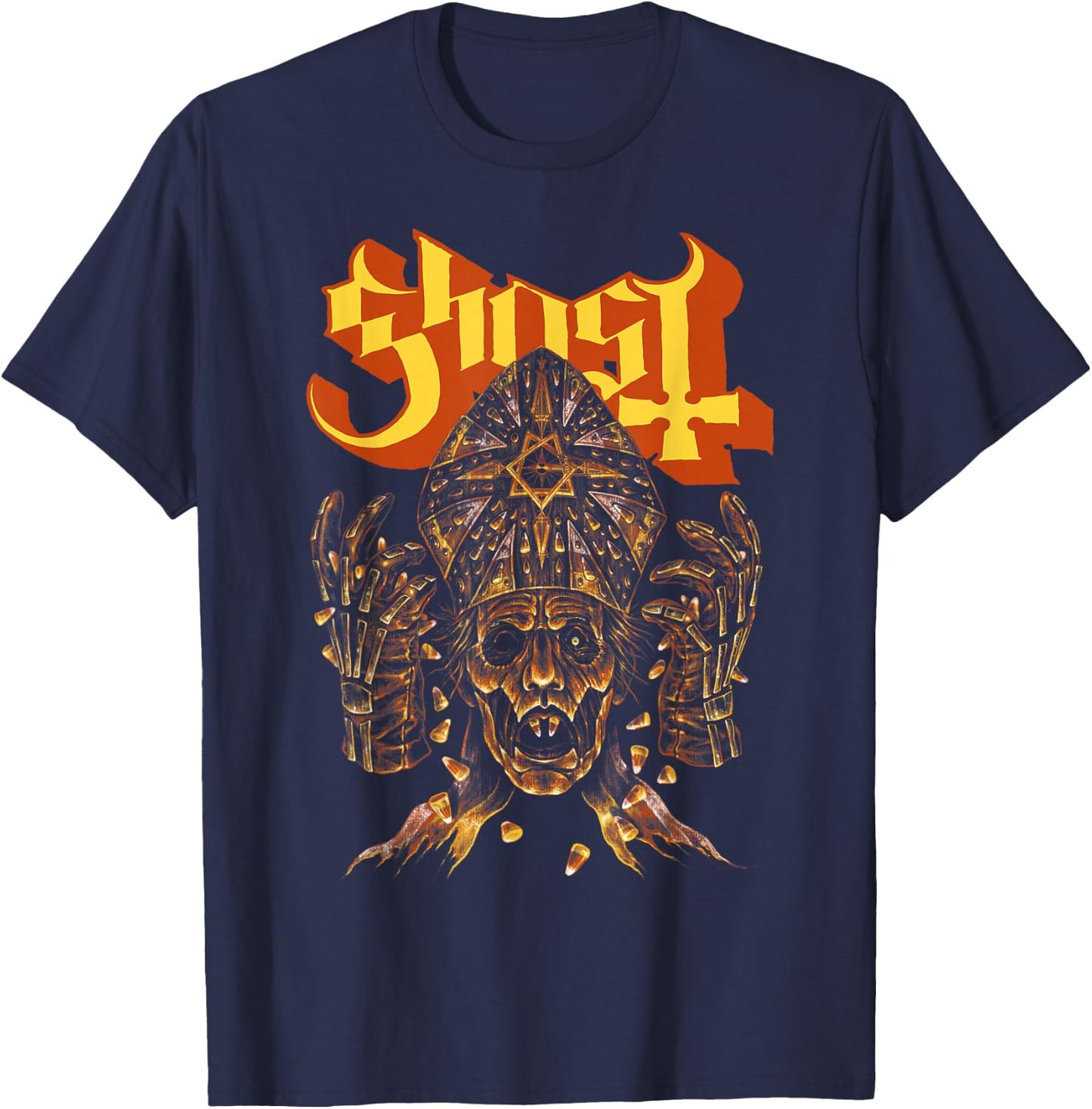 Ghost – Candy Corn Papa 4 Halloween T-Shirt - T-Shirt | Navy