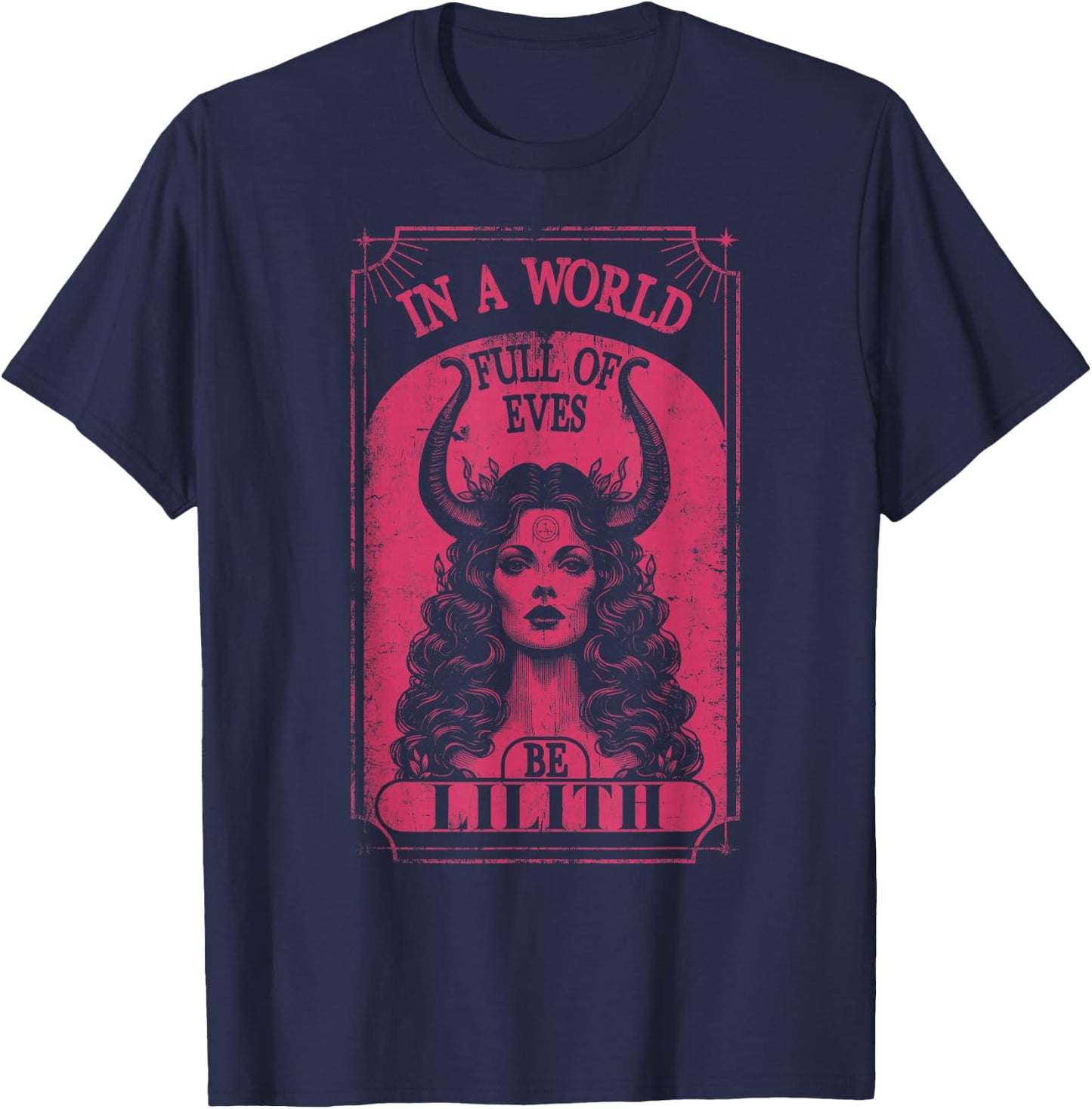 Lilith Demon Queen Pagan Goth Goddess Female T-Shirt - T-Shirt | Navy