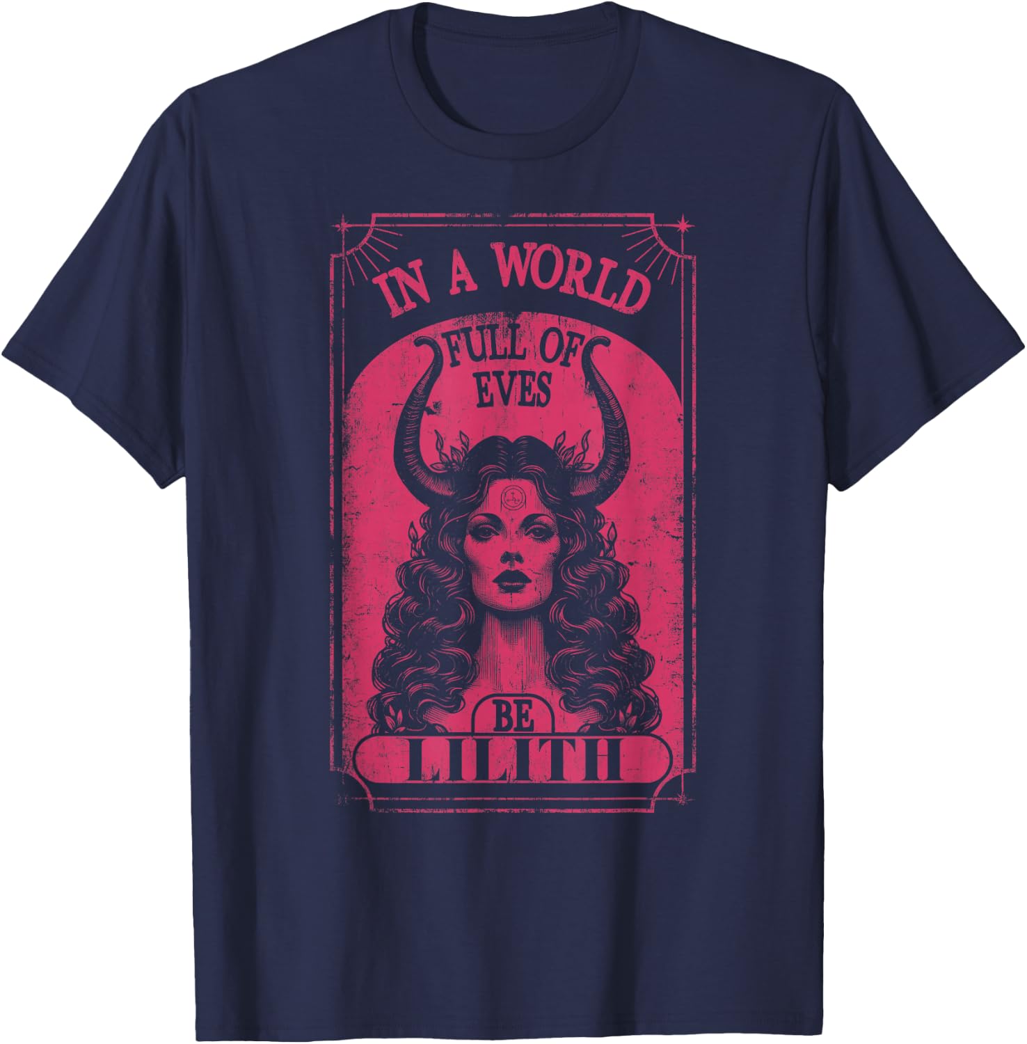 Lilith Demon Queen Pagan Goth Goddess Female T-Shirt - T-Shirt | Navy