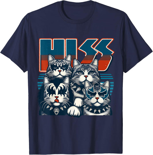 Cat Hiss, Funny Cat Lover, Cat Owner, Cat Humor T-Shirt - T-Shirt | Navy