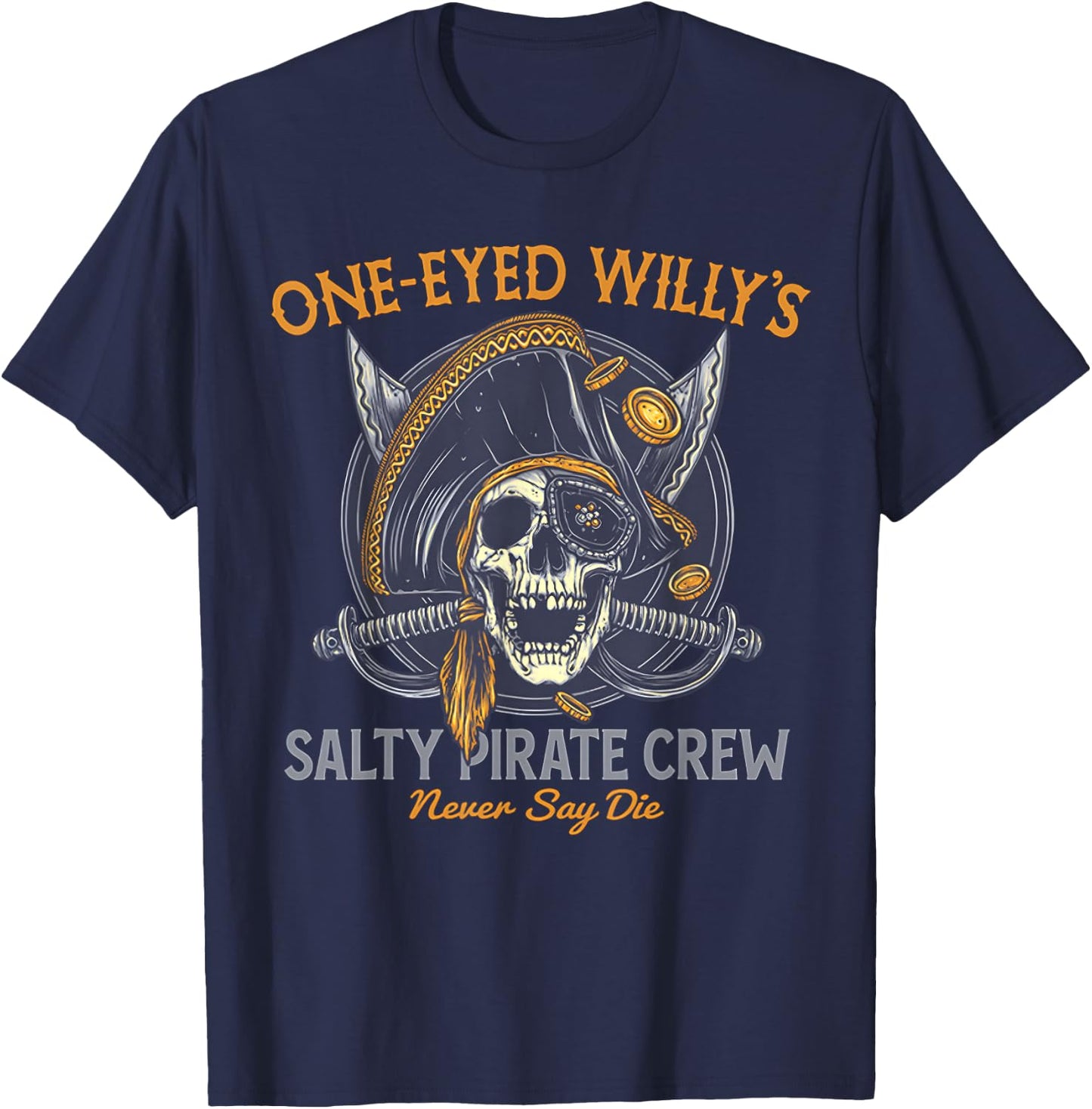 One Eyed Willy's Salty Pirate Crew T-Shirt - T-Shirt | Navy