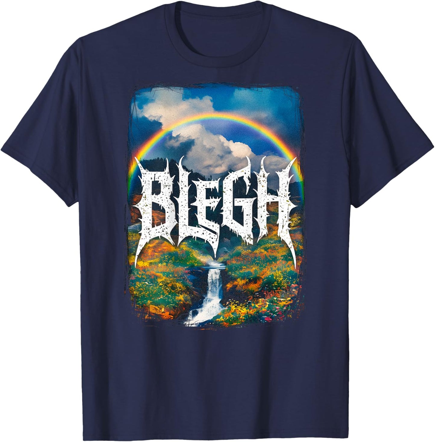 Deathcore (Backprint) Metalcore Cute Blegh T-Shirt - T-Shirt | Navy