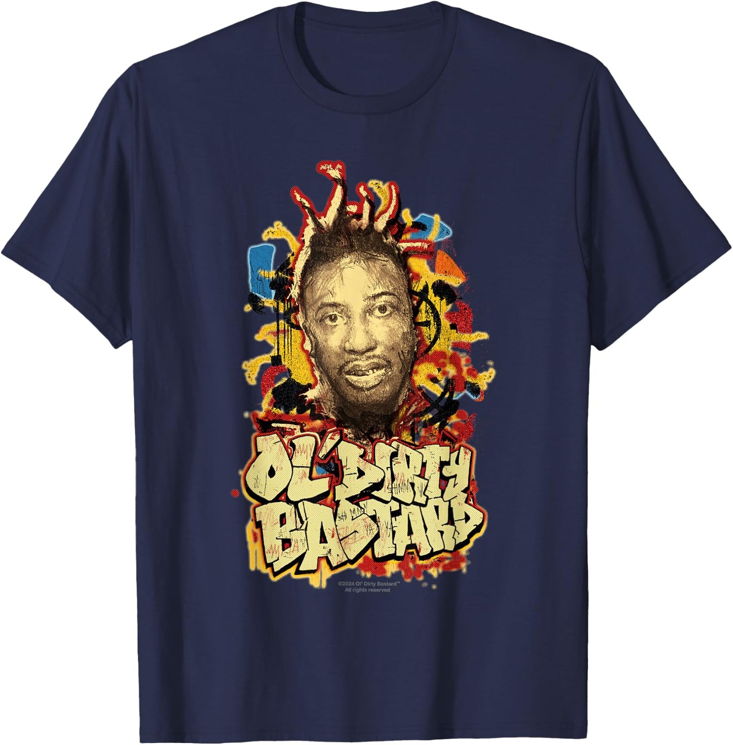 ODB Ol Dirty Ba--ard Splash Graffiti Hip Hop Rap Retro 90s T-Shirt - T-Shirt | Navy
