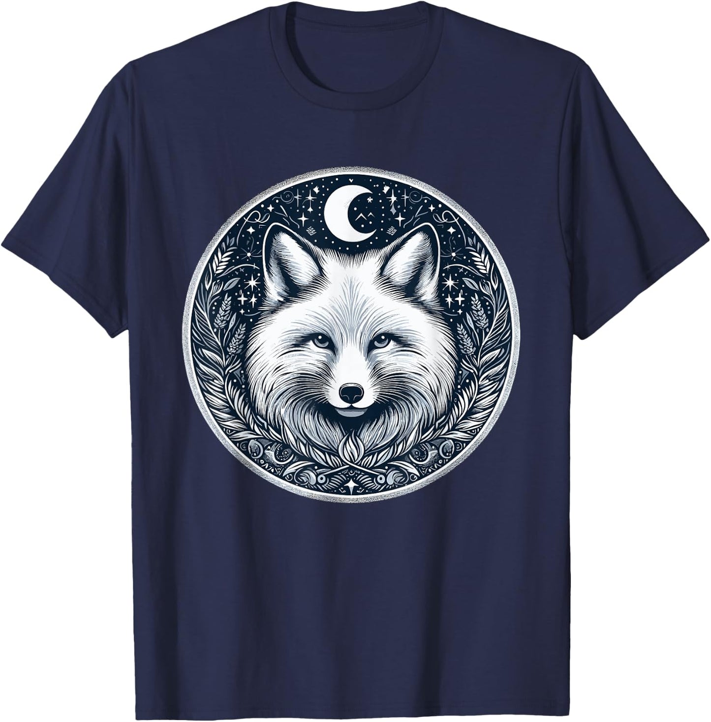 White Polar Arctic Fox T-Shirt - T-Shirt | Navy