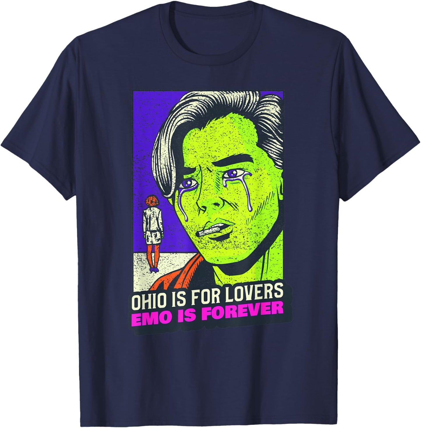 Cool Emo Rock Music Poster Art 2000's Band Concert T-Shirt - T-Shirt | Navy