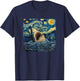 Van Gogh Shark Starry Night Funny Women & Men T-Shirt - T-Shirt | Navy