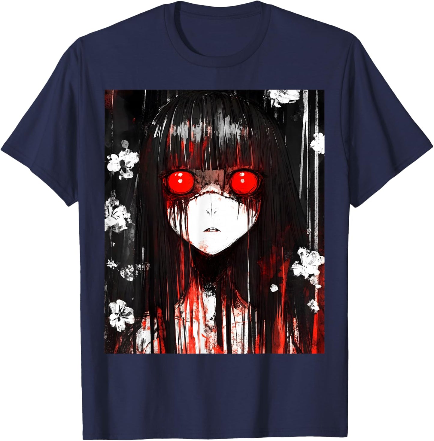 Japan Horror Anime Manga Japanese Creepy Kawaii Goth T-Shirt - T-Shirt | Navy