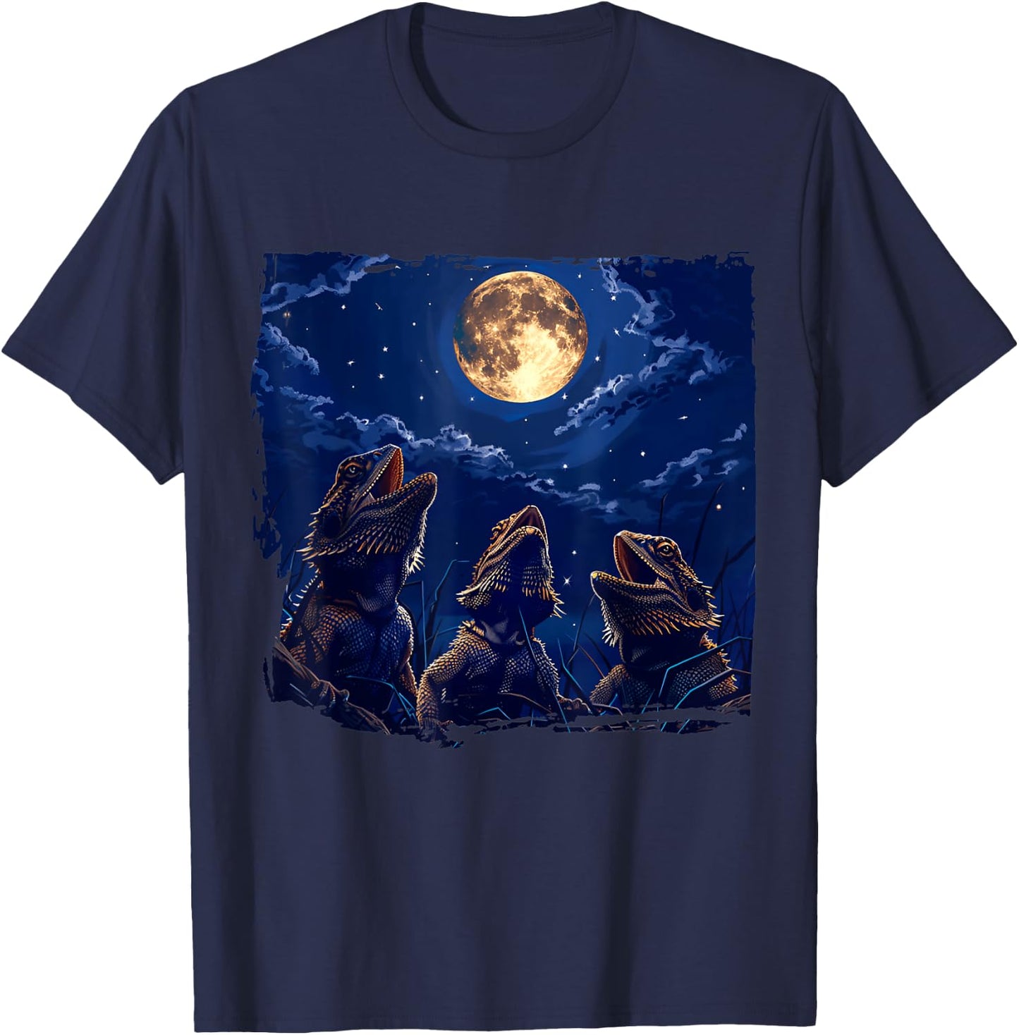 Bearded Dragons Howl At Moon Bearded Dragons Owner T-Shirt - T-Shirt | Navy