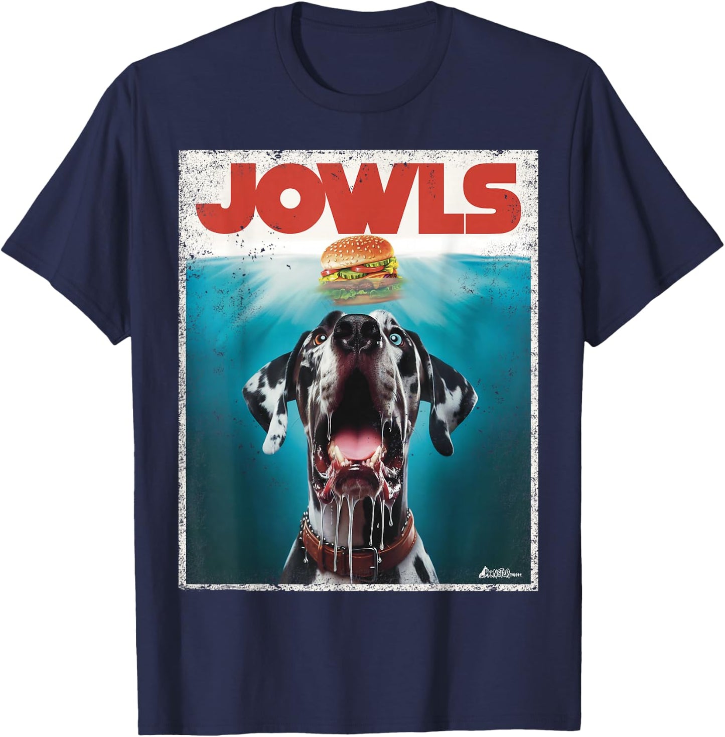 Great Dane Jowls, Paws Harlequin, Blue Eye, Dog Mom, Dog Dad Men Women Kids T-Shirt - T-Shirt | Navy