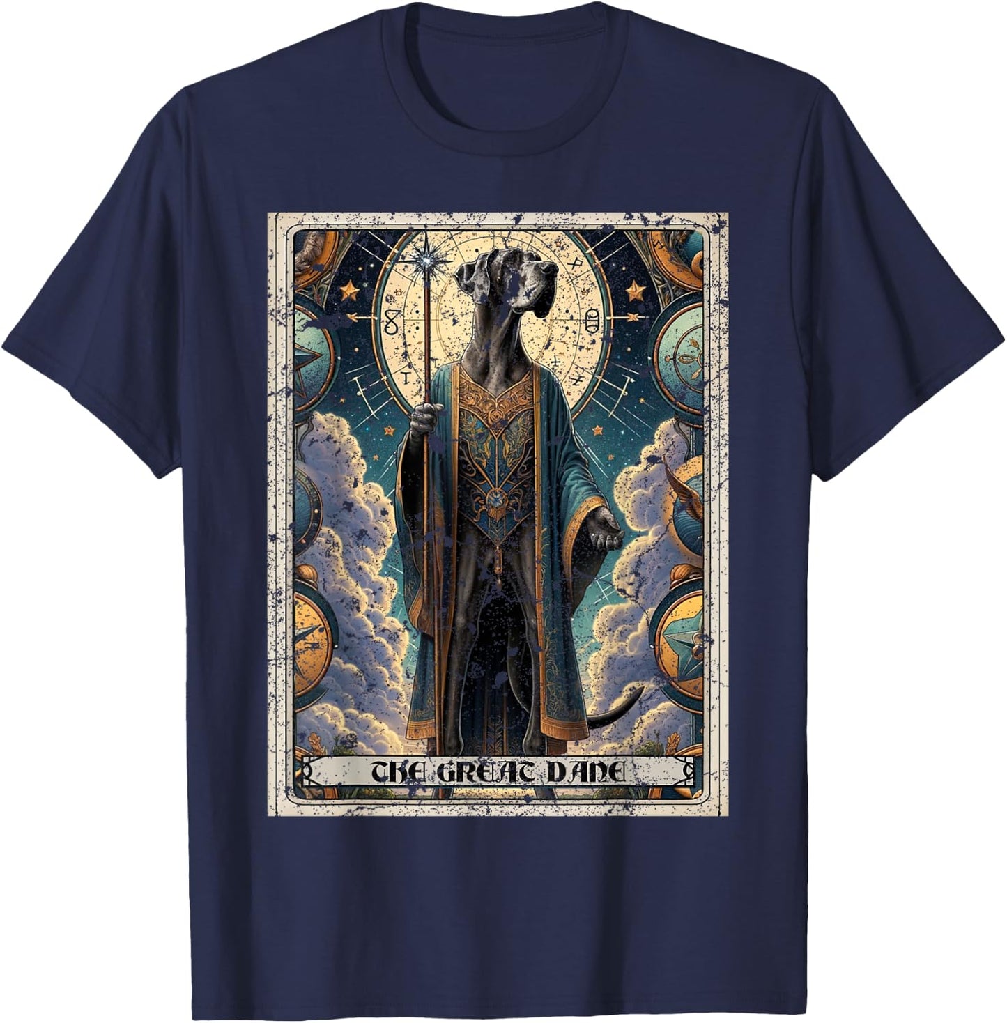 Great Dane Tarot Card Dog T-Shirt - T-Shirt | Navy