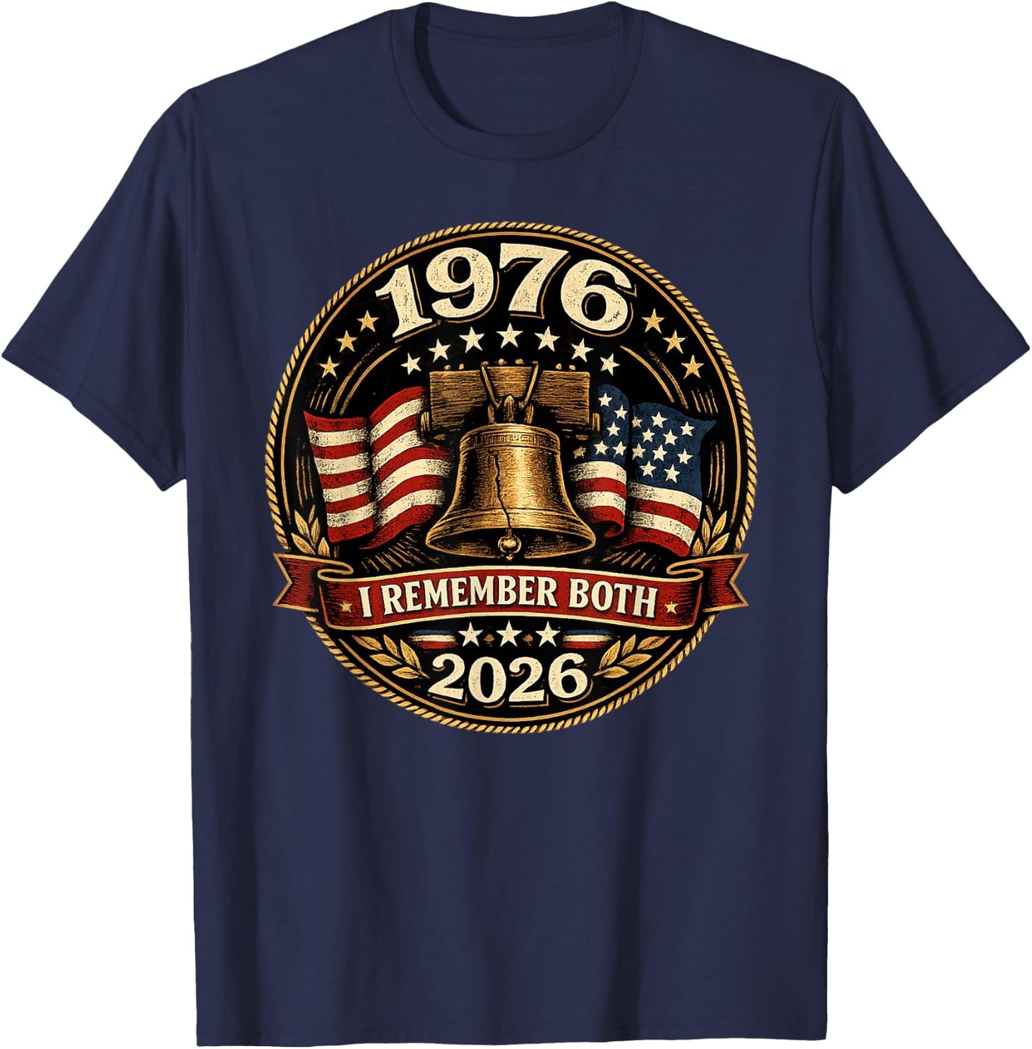 1976 to 2026 I Remember Both T-Shirt - T-Shirt | Navy