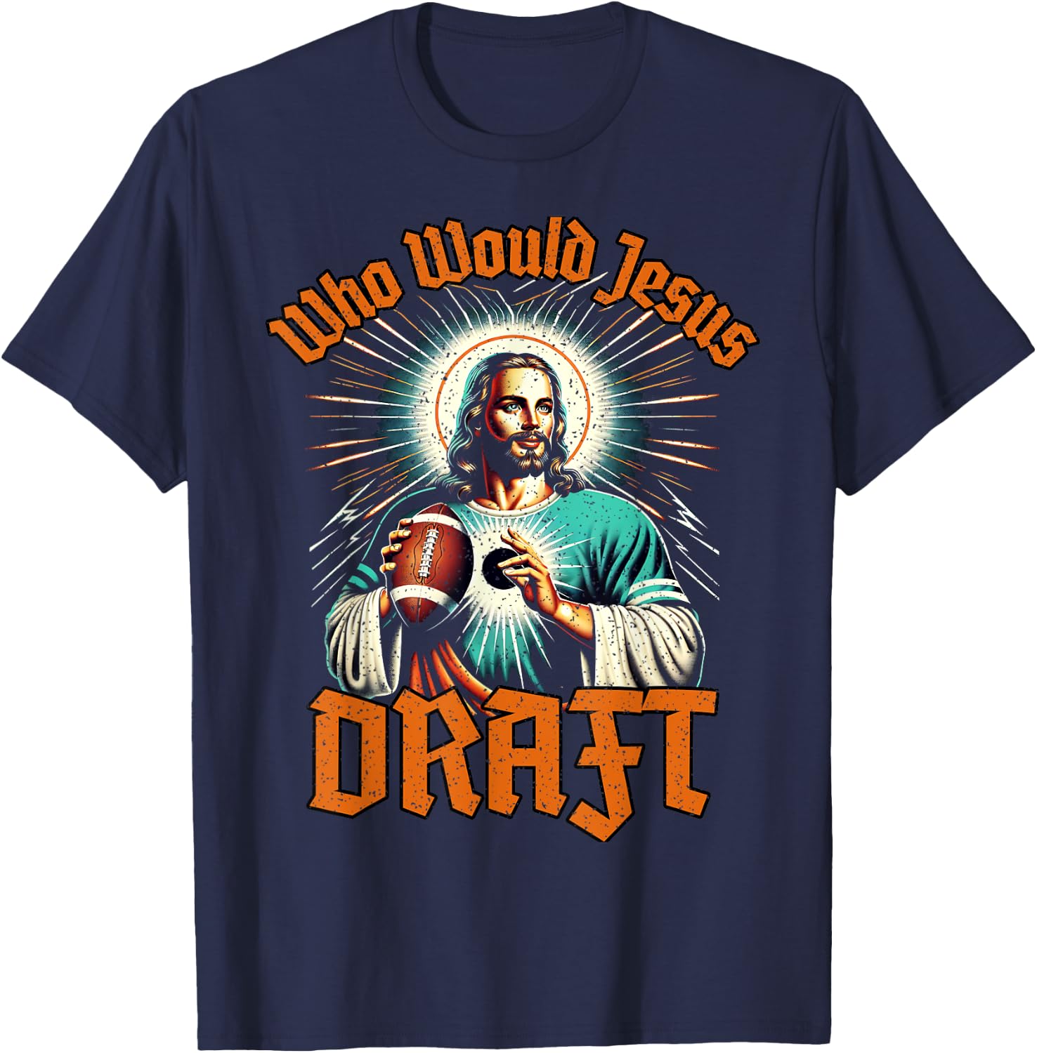 Fantasy Football Champion Who Would Jesus Draft Party T-Shirt - T-Shirt | Navy