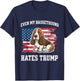 Even My Basset Hound Hates Trump | Funny Election Democrat T-Shirt - T-Shirt | Navy