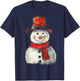 Snowman Christmas Graphic X-Mas Art Family Snowman T-Shirt - T-Shirt | Navy