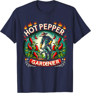Spicy Food Lover Chili Peppers Chef Spice Scoville Scale T-Shirt - T-Shirt | Navy