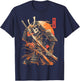 Samurai Skeleton Japanese Kanji Samurai Warrior Skeleton T-Shirt - T-Shirt | Navy
