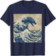 Japanese Kaiju In Hokusai Great Wave off Kanagawa T-Shirt - T-Shirt | Navy