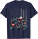 3 Wheels Motorcycle Trike Patriotic American Flag Trike T-Shirt - T-Shirt | Navy