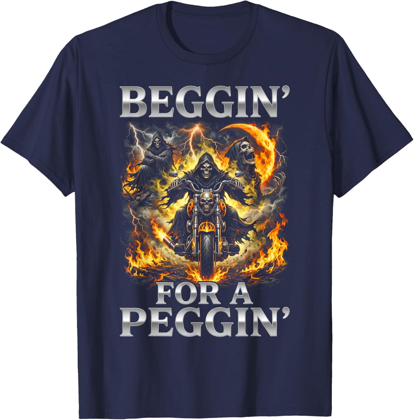 White Trash Party Attire Men Funny Beggin for A Peggin T-Shirt - T-Shirt | Navy