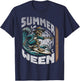 Summerween Halloween Skeleton Summer Vibes Surfing Ghost Men Women Kids T-Shirt - T-Shirt | Navy