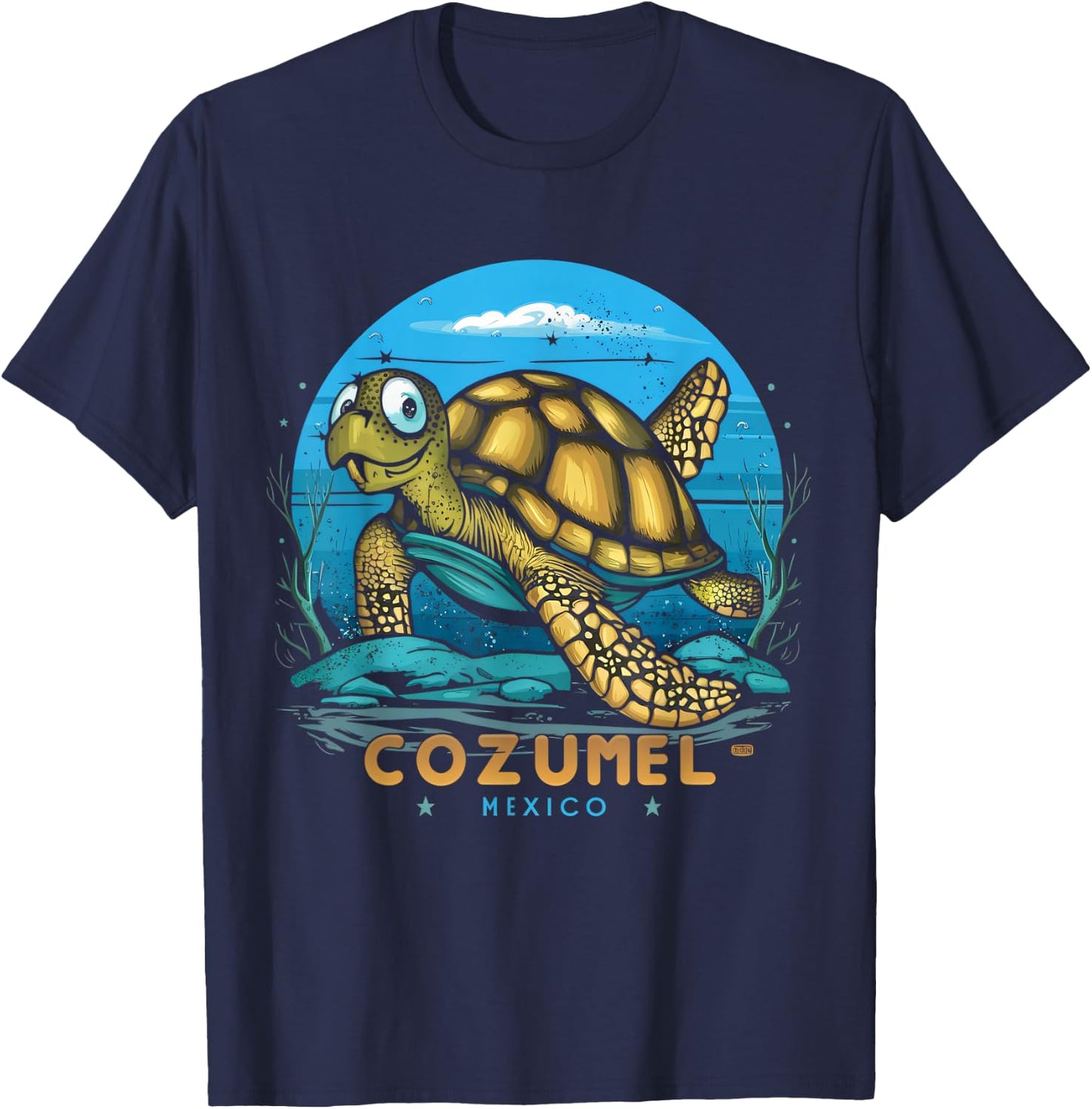 Cozumel, Mexico Sea Turtle T-Shirt - T-Shirt | Navy