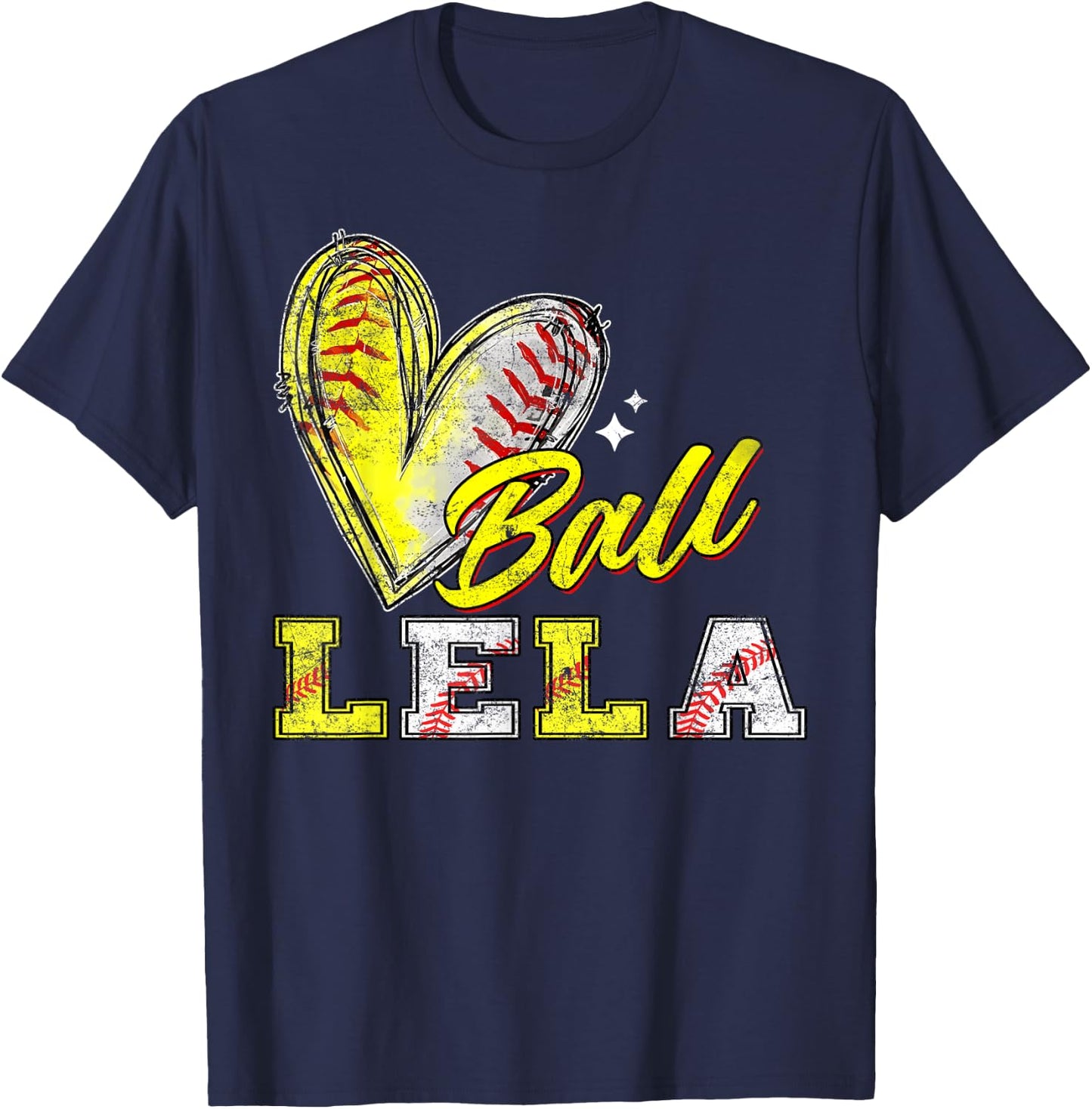 Funny Ball Lela Softball Baseball Lela T-Shirt - T-Shirt | Navy