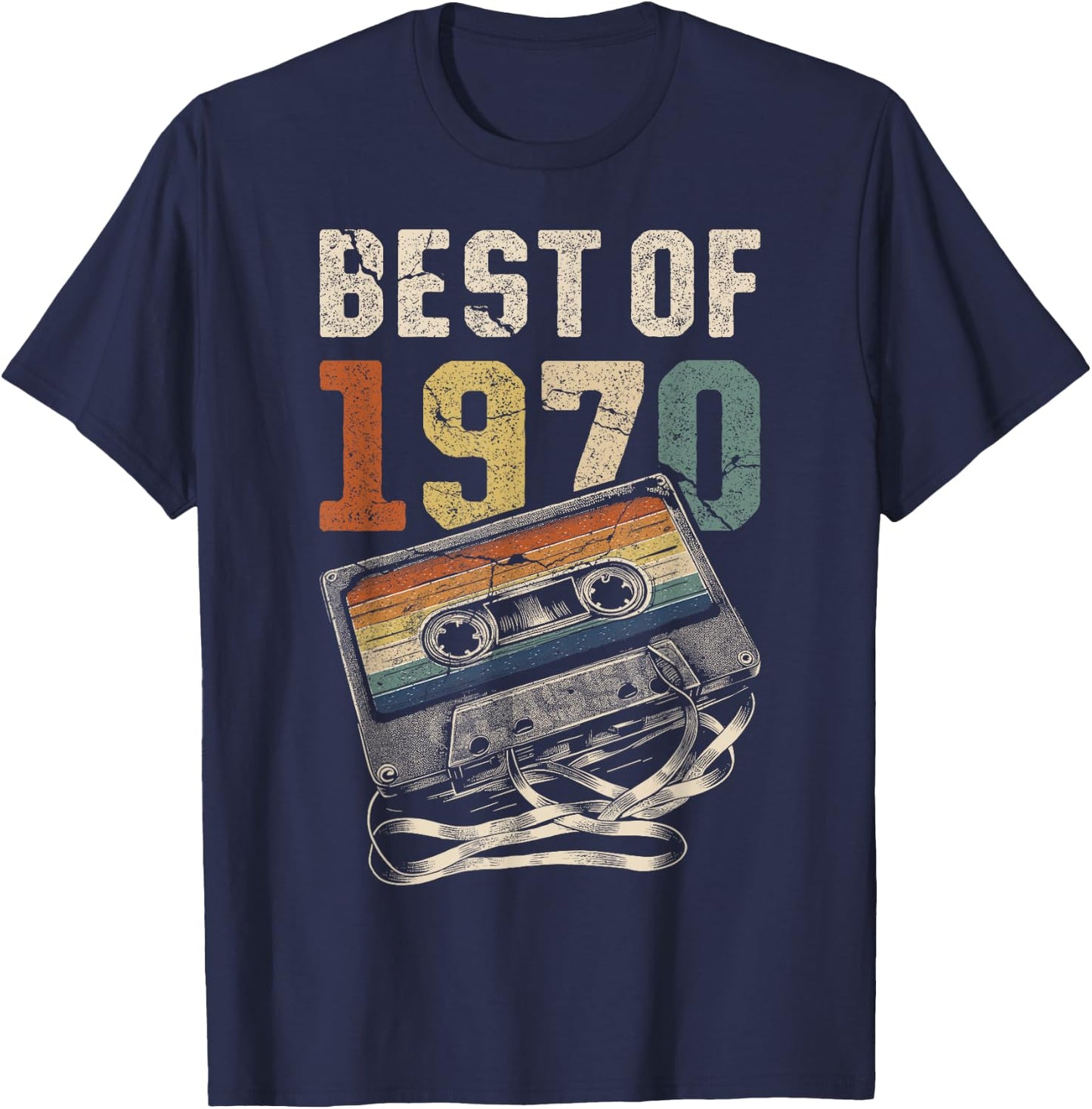 Best of 1970 Cassette 56 Years Music Retro Birthday T-Shirt - T-Shirt | Navy