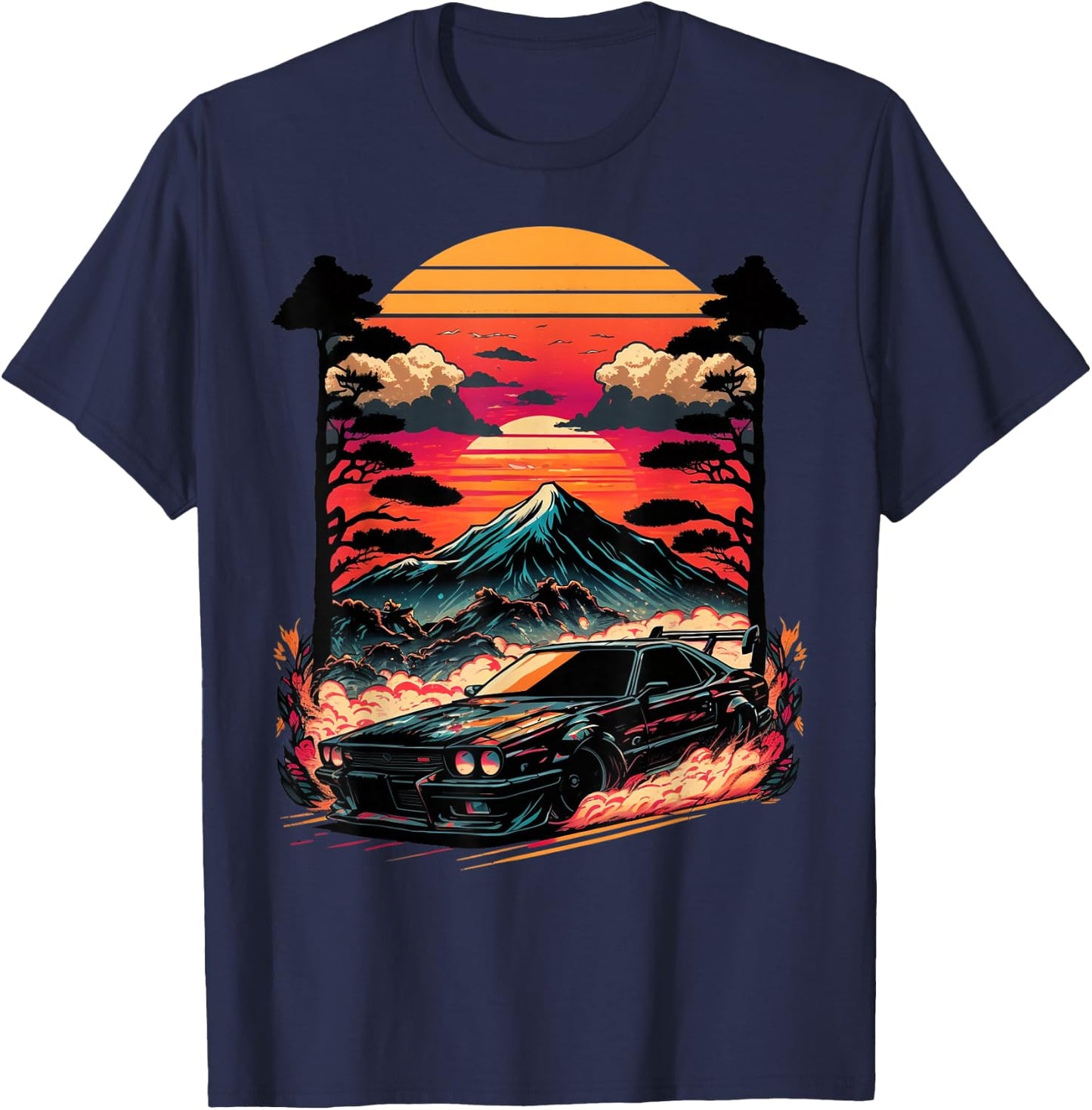 Japanese Car Racing Drifting Lover Racing Cars JDM Legend T-Shirt - T-Shirt | Navy