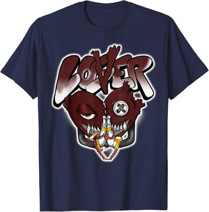 Loser Love Heart Pain Matching Graphic Red Burgundy T-Shirt - T-Shirt | Navy