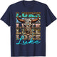 Luke Longhorn Southern Western 90s Style T-Shirt - T-Shirt | Navy
