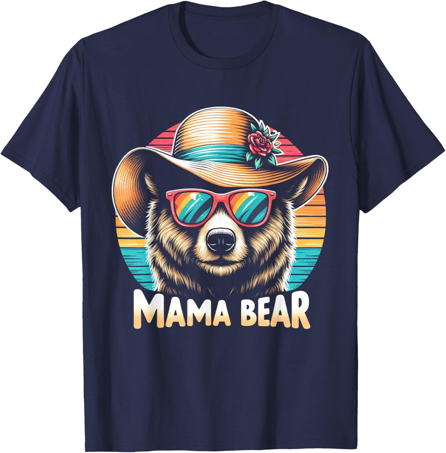Mothers Day 2024 Mama Bear Shirt | Mothers Day Gift T-Shirt - T-Shirt | Navy