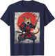 Samurai Cat Ukiyo-e Warrior Art Vintage Ninja Cat Graphic T-Shirt - T-Shirt | Navy
